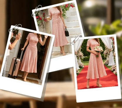 Women's Textured Button-Front Dress