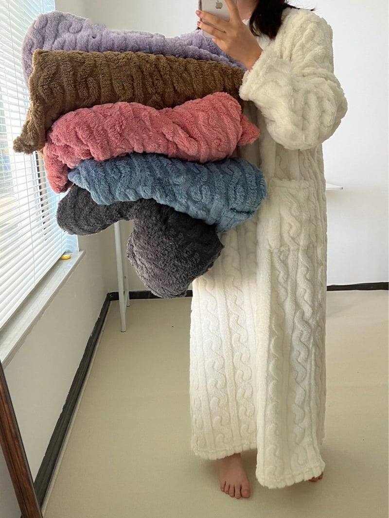 Women's Cable-Knit Fleece Nightgown