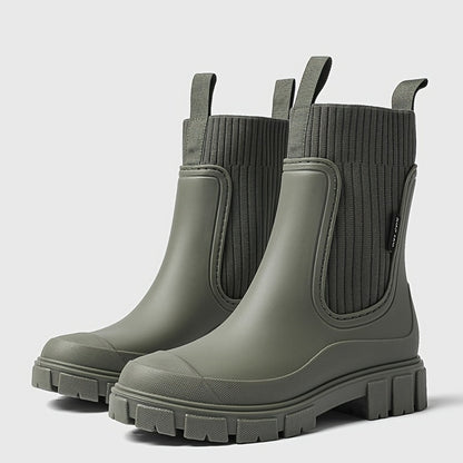 Women's Ribbed Chelsea Rain Boots