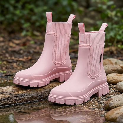 Women's Ribbed Chelsea Rain Boots