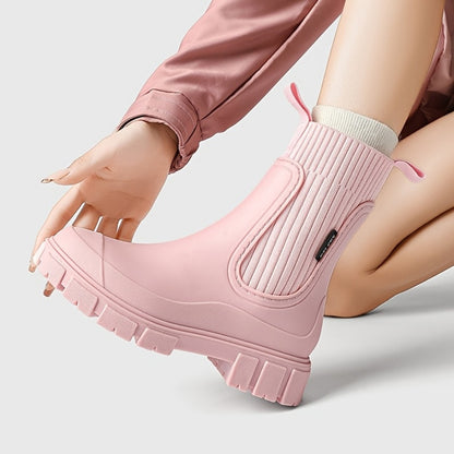 Women's Ribbed Chelsea Rain Boots
