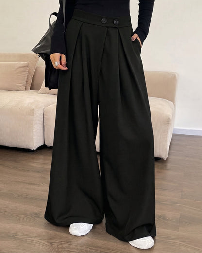 Women's Pleated Wide-Leg Dress Pants
