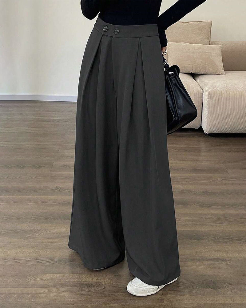Women's Pleated Wide-Leg Dress Pants