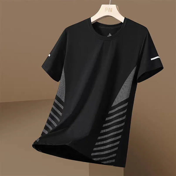 Men's Athletic T-Shirt with Geometric Side Details