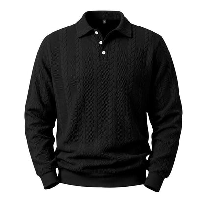 Men's Cable Knit Collared Sweater