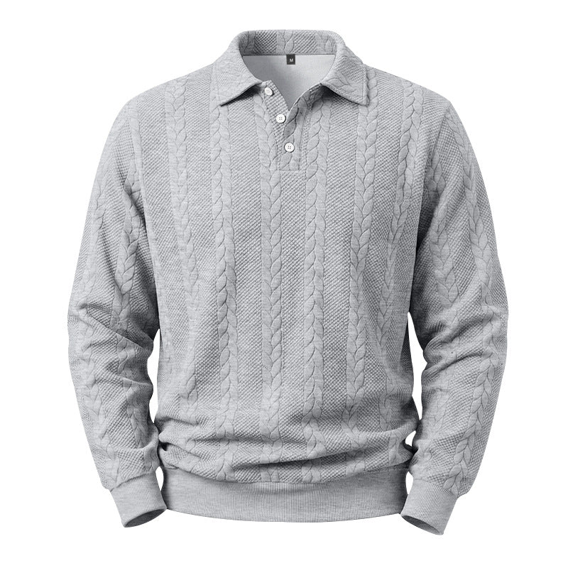Men's Cable Knit Collared Sweater