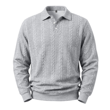 Men's Cable Knit Collared Sweater