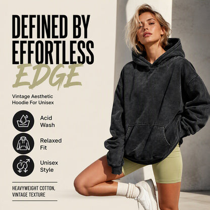 Unisex Oversized Washed Pullover Hoodie