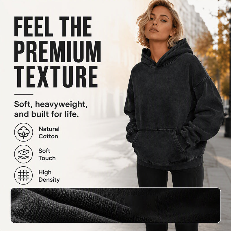 Unisex Oversized Washed Pullover Hoodie