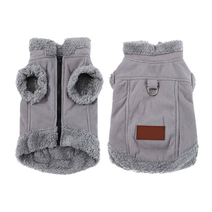 Pet Corduroy Vest with Fleece Trim