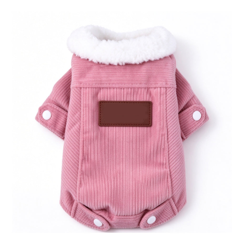 Pet Corduroy Vest with Fleece Trim