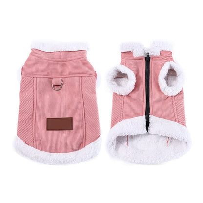 Pet Corduroy Vest with Fleece Trim