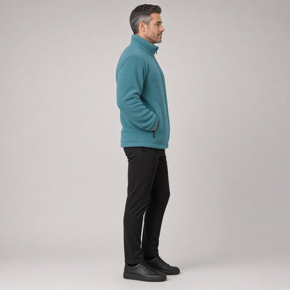 Men's Textured Fleece Zip-Up Jacket