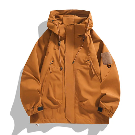Unisex Hooded Zip-Up Utility Jacket