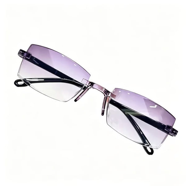Rimless Reading Glasses with Rectangular Frames