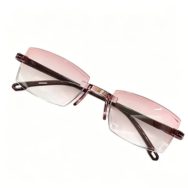 Rimless Reading Glasses with Rectangular Frames
