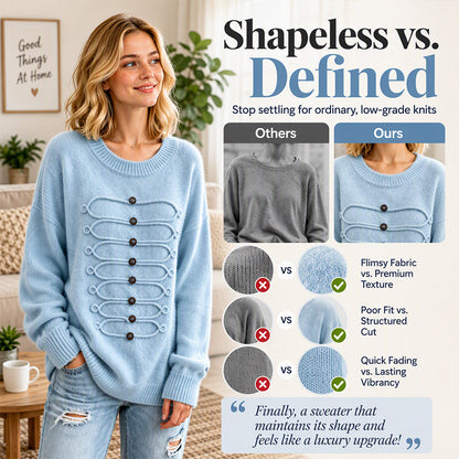 Women's Crew Neck Braided Detail Sweater