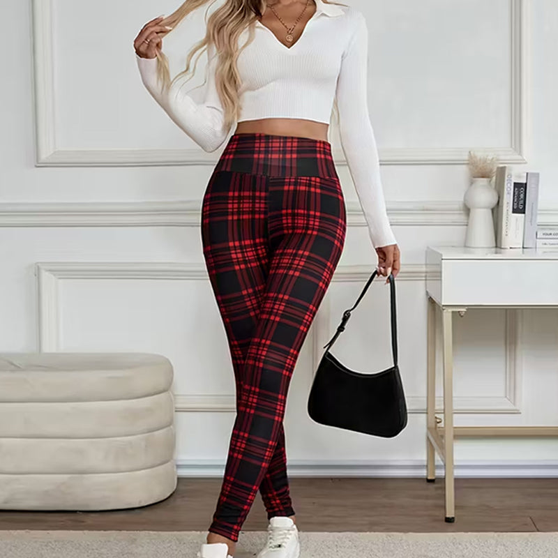 Women's Plaid Fleece-Lined Leggings