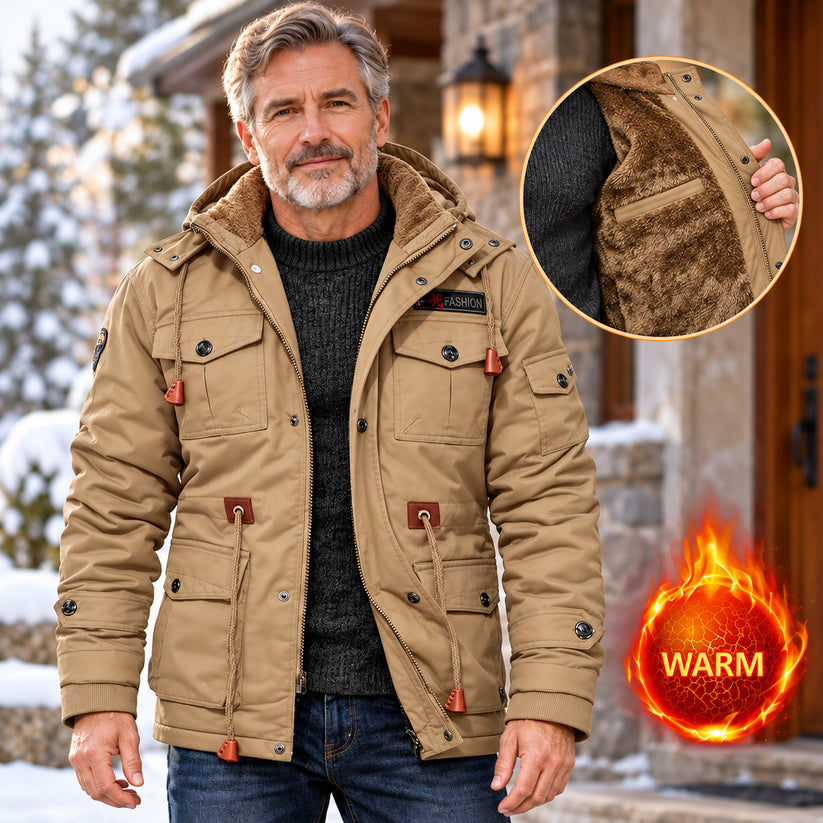 Men's Hooded Multi-Pocket Jacket