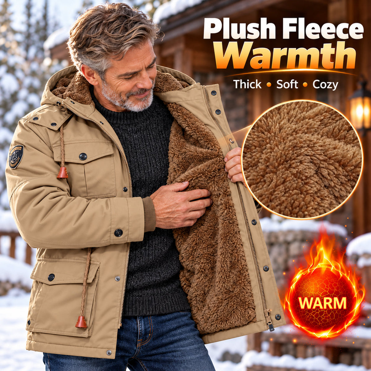 Men's Hooded Multi-Pocket Jacket