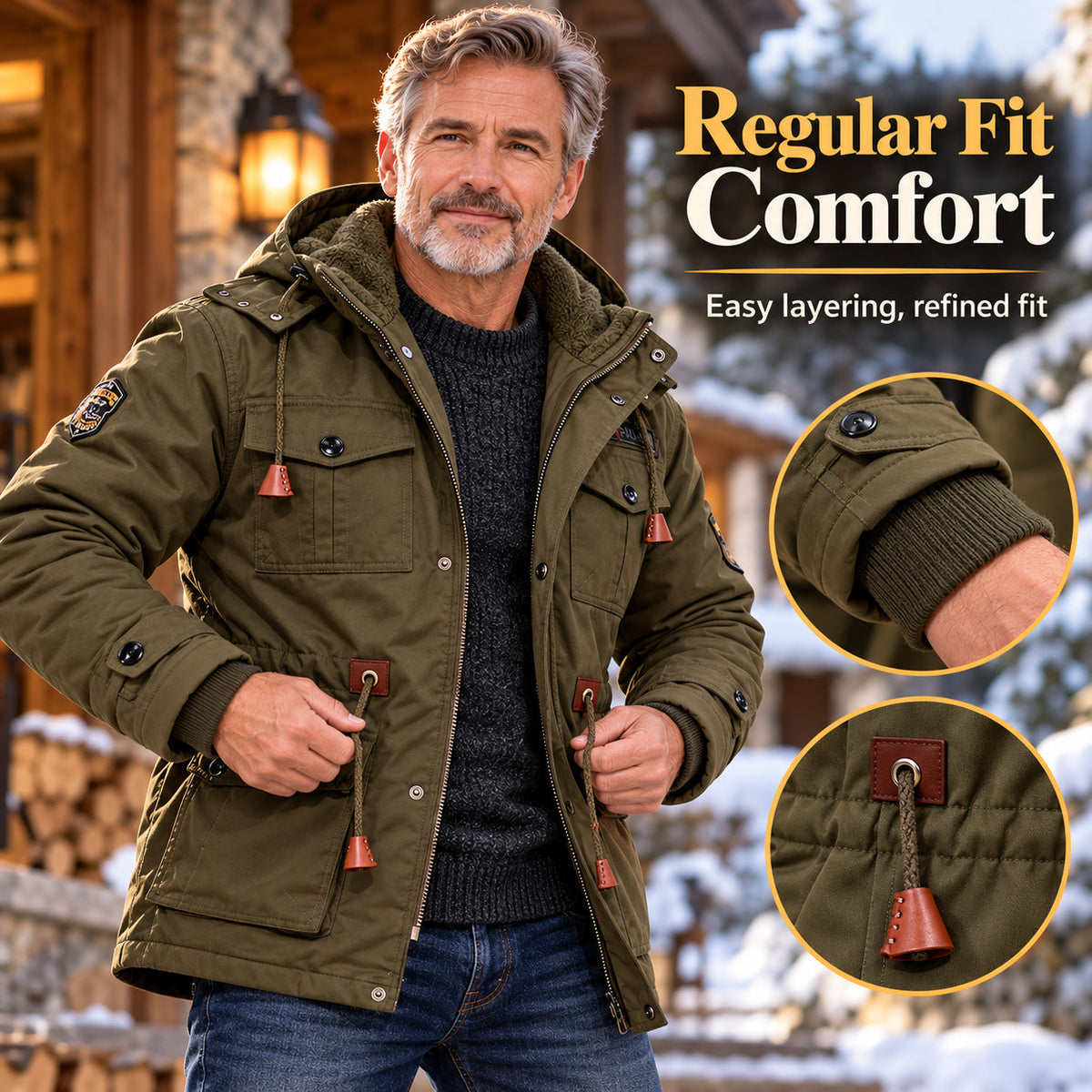 Men's Hooded Multi-Pocket Jacket