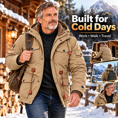 Men's Hooded Multi-Pocket Jacket