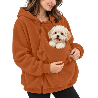 Fleece Pet Carrier Hoodie