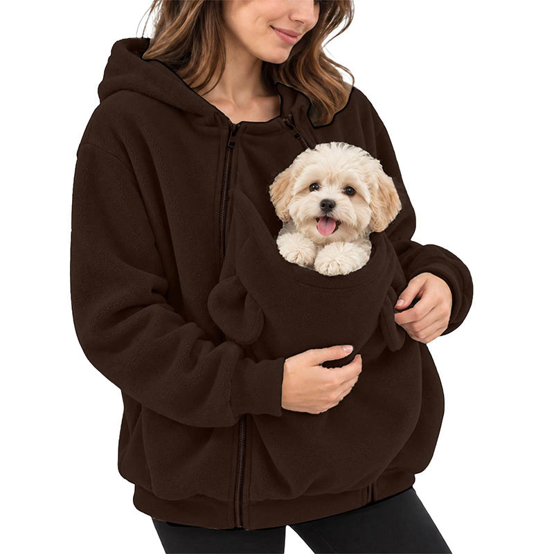 Fleece Pet Carrier Hoodie