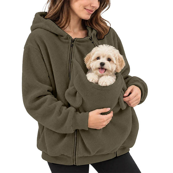 Fleece Pet Carrier Hoodie
