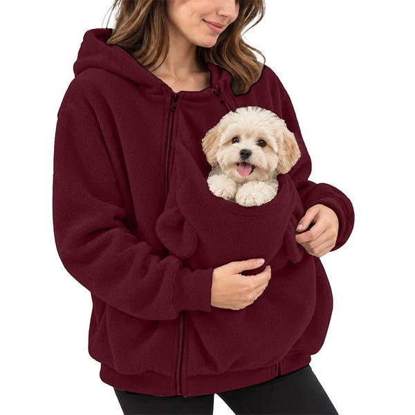 Fleece Pet Carrier Hoodie