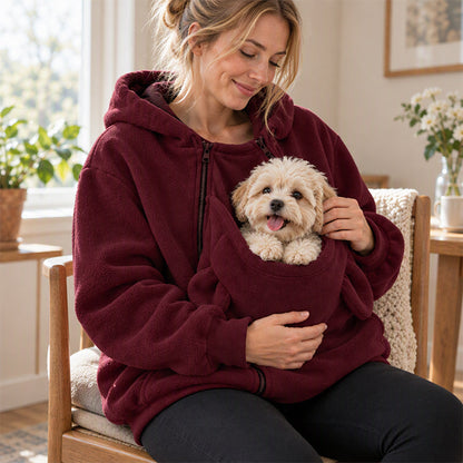Fleece Pet Carrier Hoodie