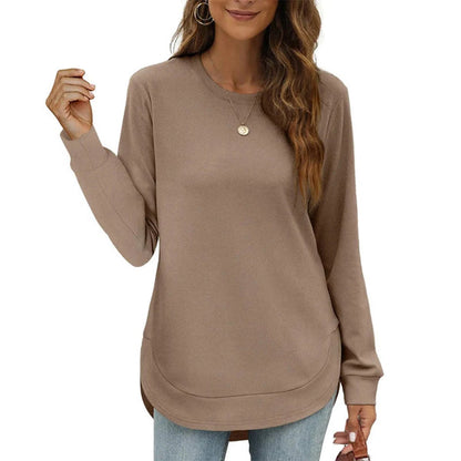Women's Curved Hem Casual Top