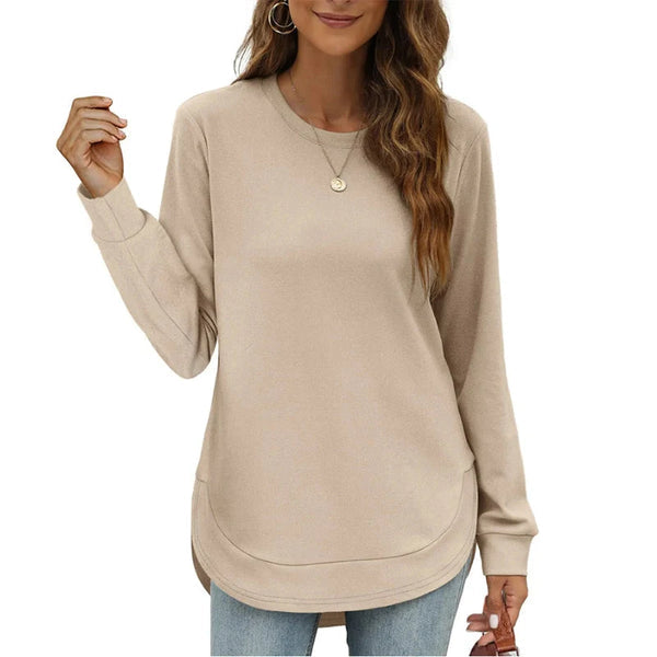 Women's Curved Hem Casual Top