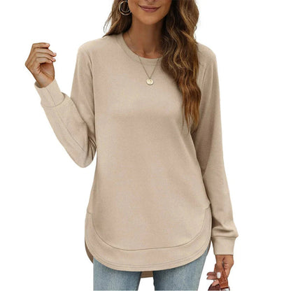 Women's Curved Hem Casual Top