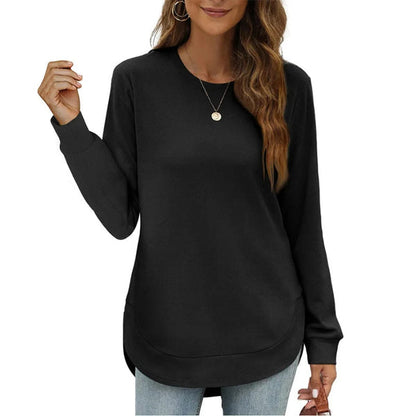 Women's Curved Hem Casual Top