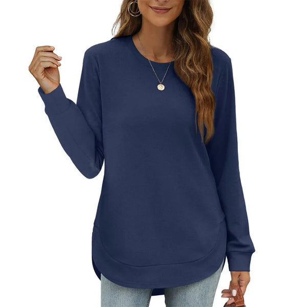 Women's Curved Hem Casual Top