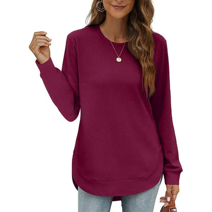 Women's Curved Hem Casual Top
