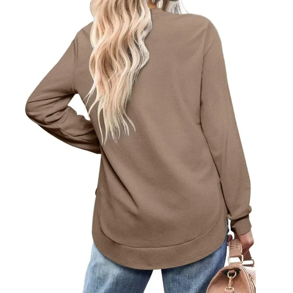 Women's Curved Hem Casual Top