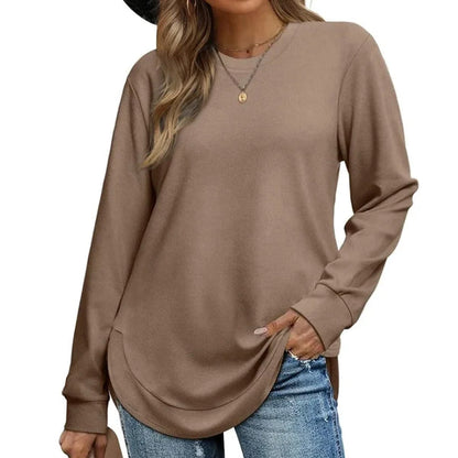 Women's Curved Hem Casual Top