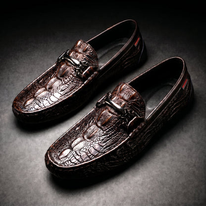 Men's Croc-Embossed Slip-On Loafers