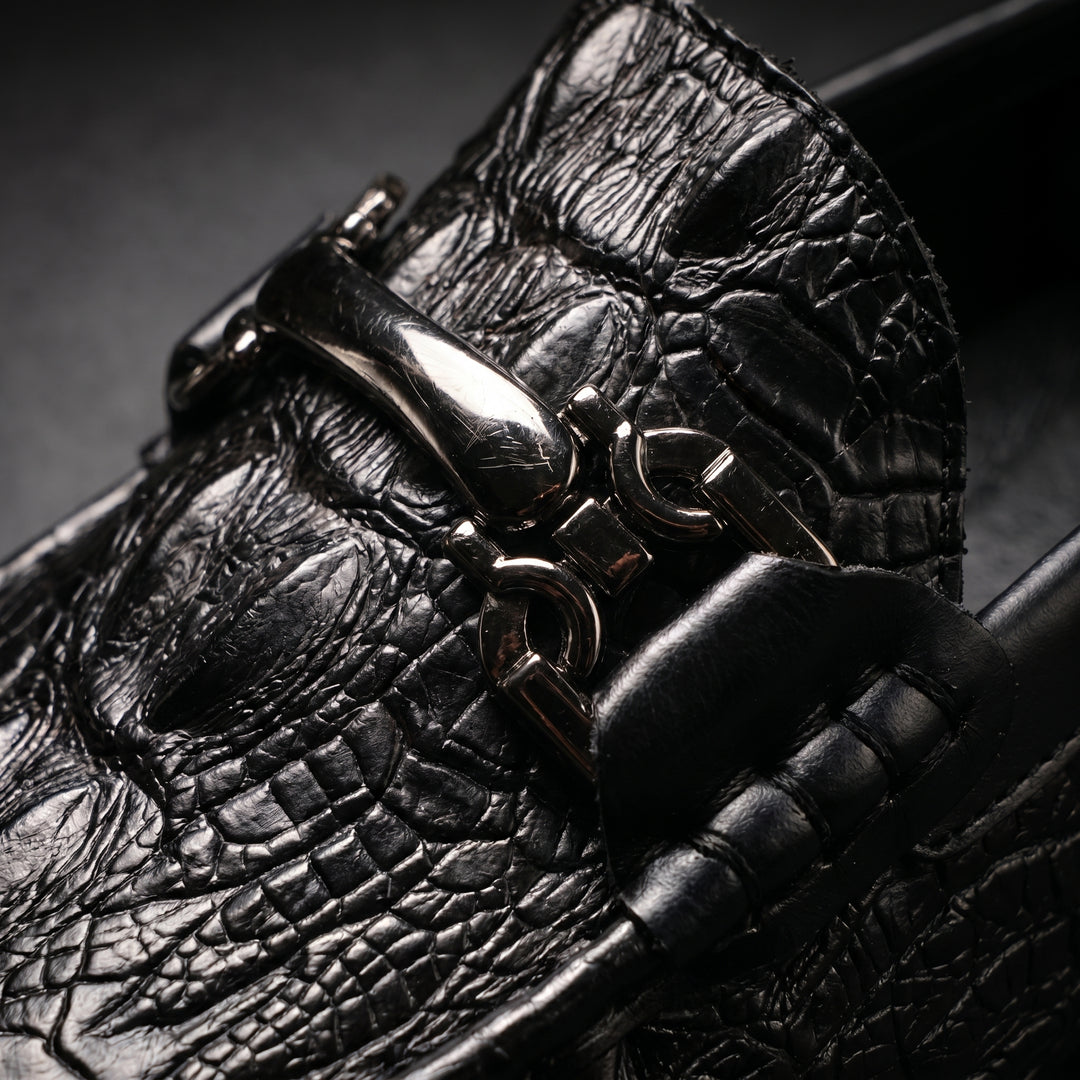 Men's Croc-Embossed Slip-On Loafers