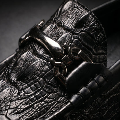 Men's Croc-Embossed Slip-On Loafers
