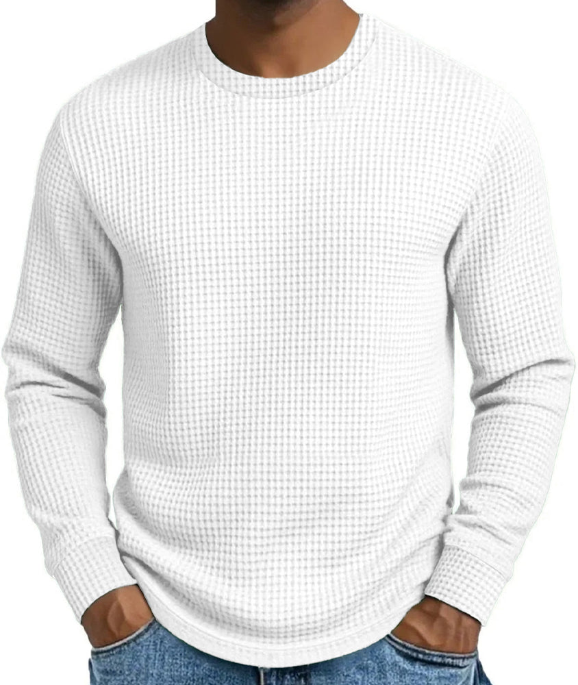 Men's Waffle Knit Crewneck Pullover