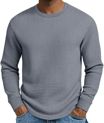 Men's Waffle Knit Crewneck Pullover