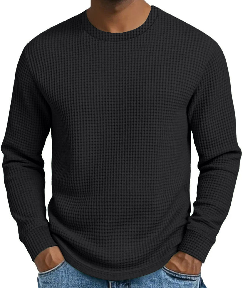 Men's Waffle Knit Crewneck Pullover