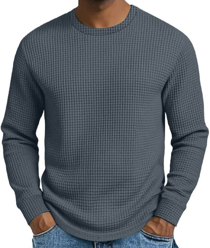 Men's Waffle Knit Crewneck Pullover