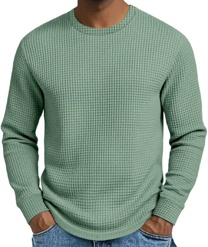 Men's Waffle Knit Crewneck Pullover