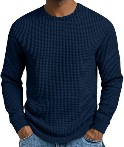 Men's Waffle Knit Crewneck Pullover