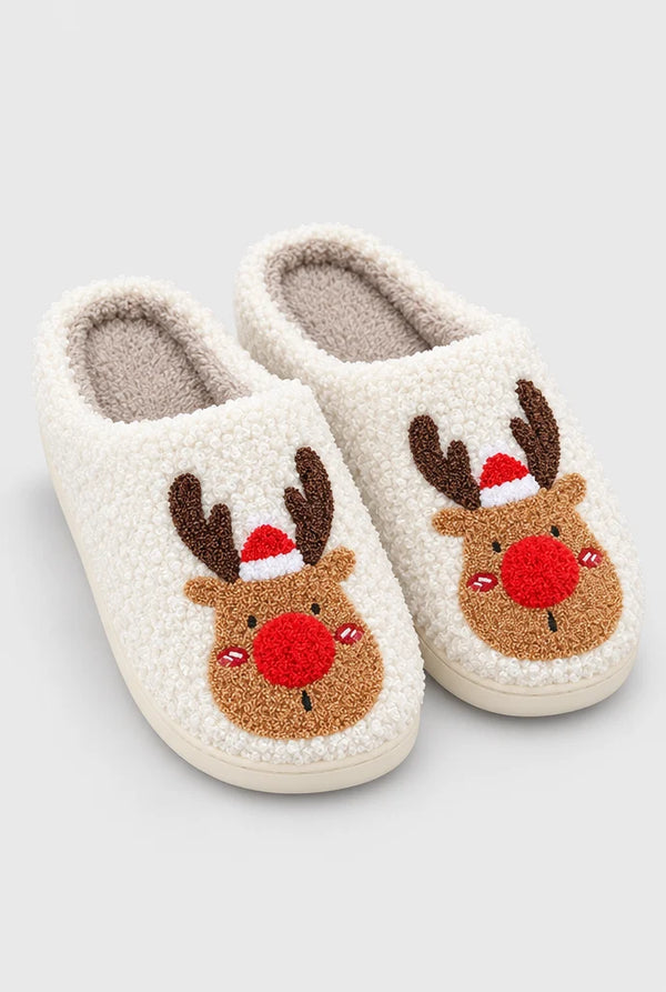 Unisex Reindeer Character House Slippers