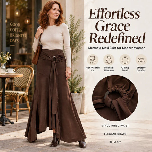 Women's O-Ring Tie-Front Draped Skirt